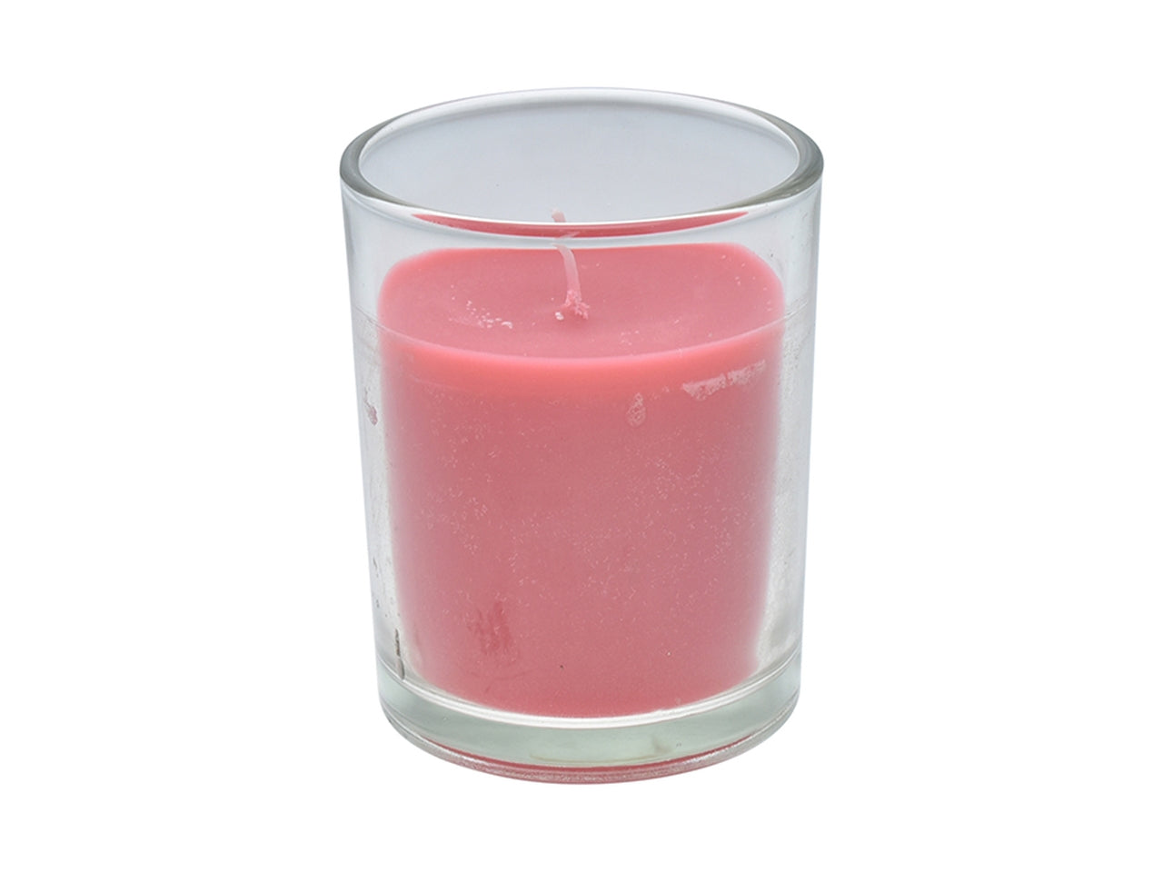 Candela in vetro 8,2x8,2x10,2cm 220gr mela/canne