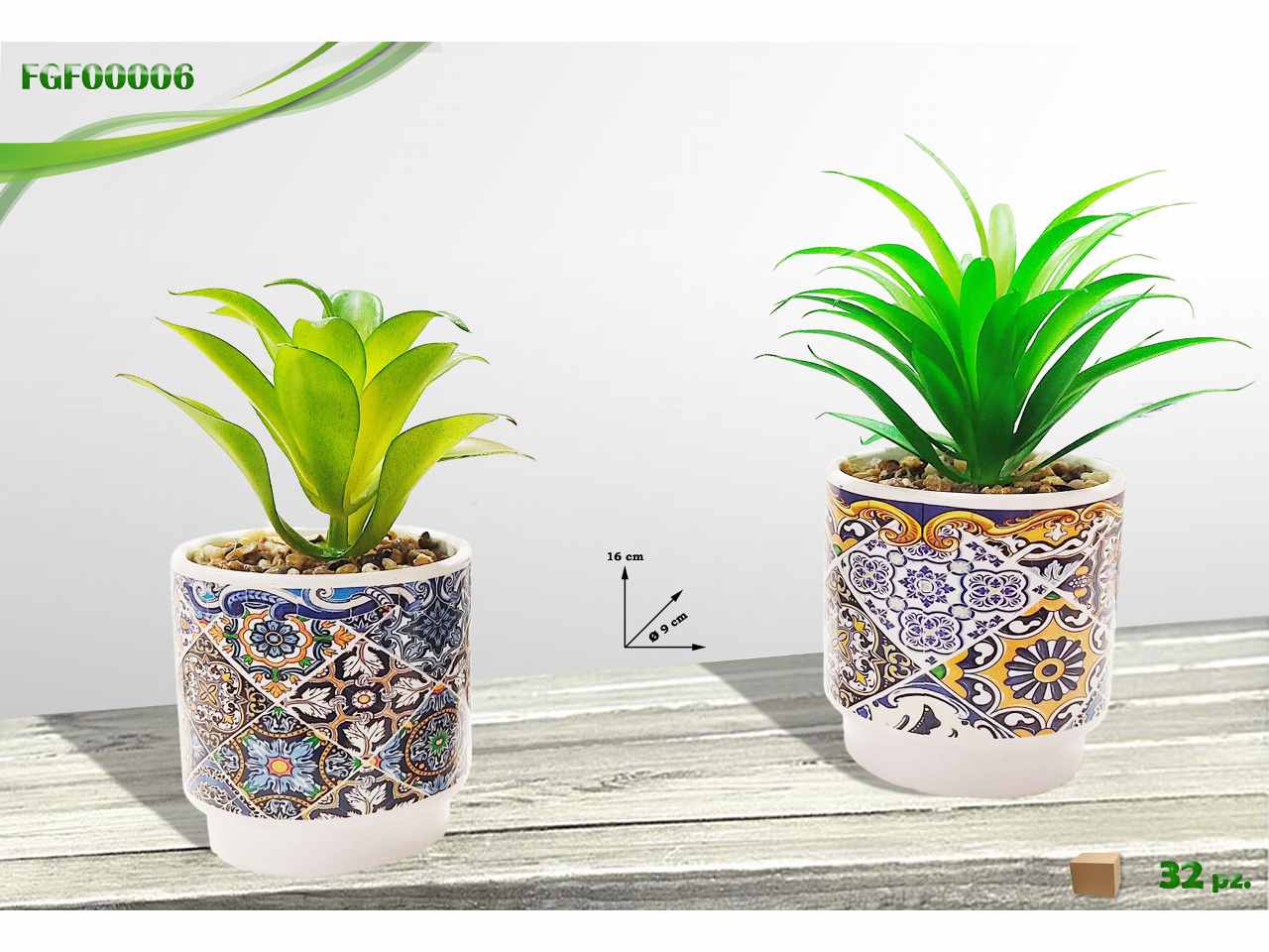 Piantina con vaso in ceramica ass.