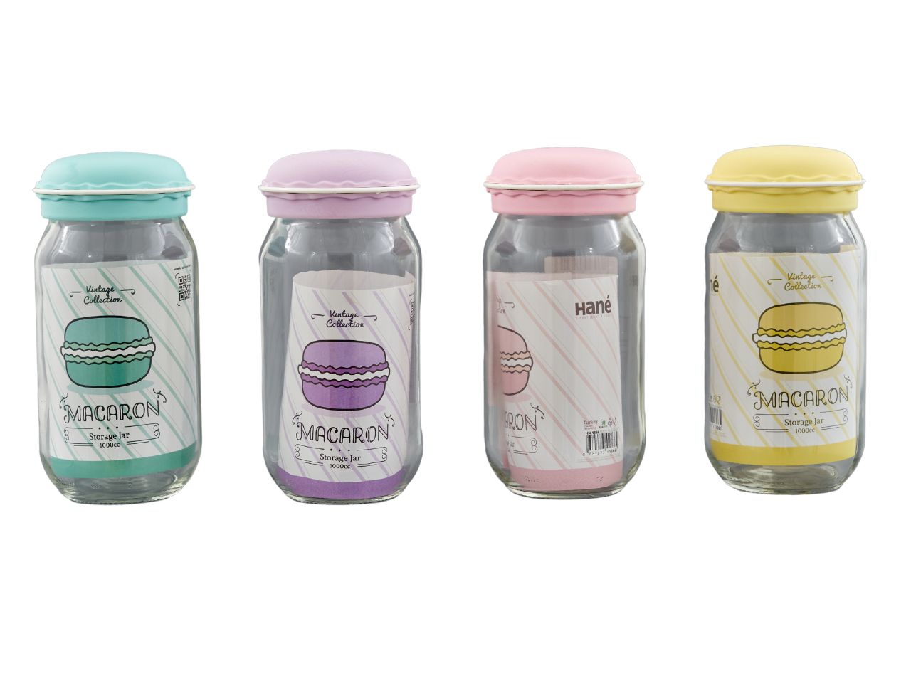 Barattolo in vetro macaron 1000cc 4 assortimenti