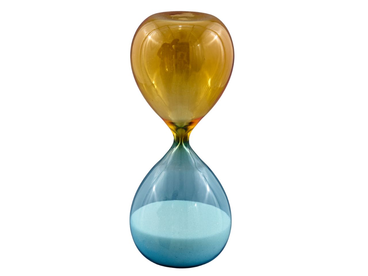 Clessidra colore blu e gialla 15 minuti h.15cm