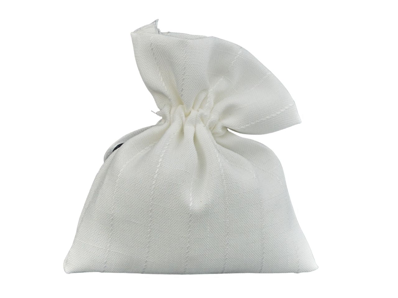 Sacchetto rettangolare cotone bianco rigato piccolo