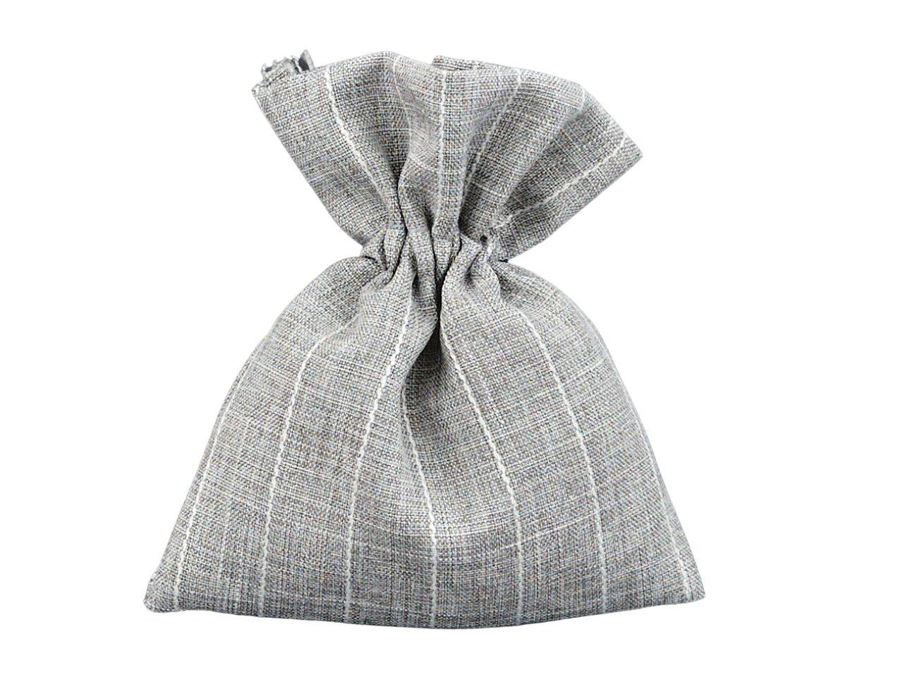 Sacchetto rettangolare in cotone colore grigio rigato