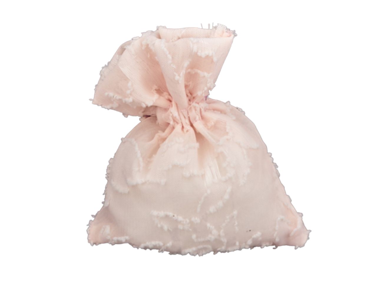 Sacchetto rettangolare in organza floccata rosa