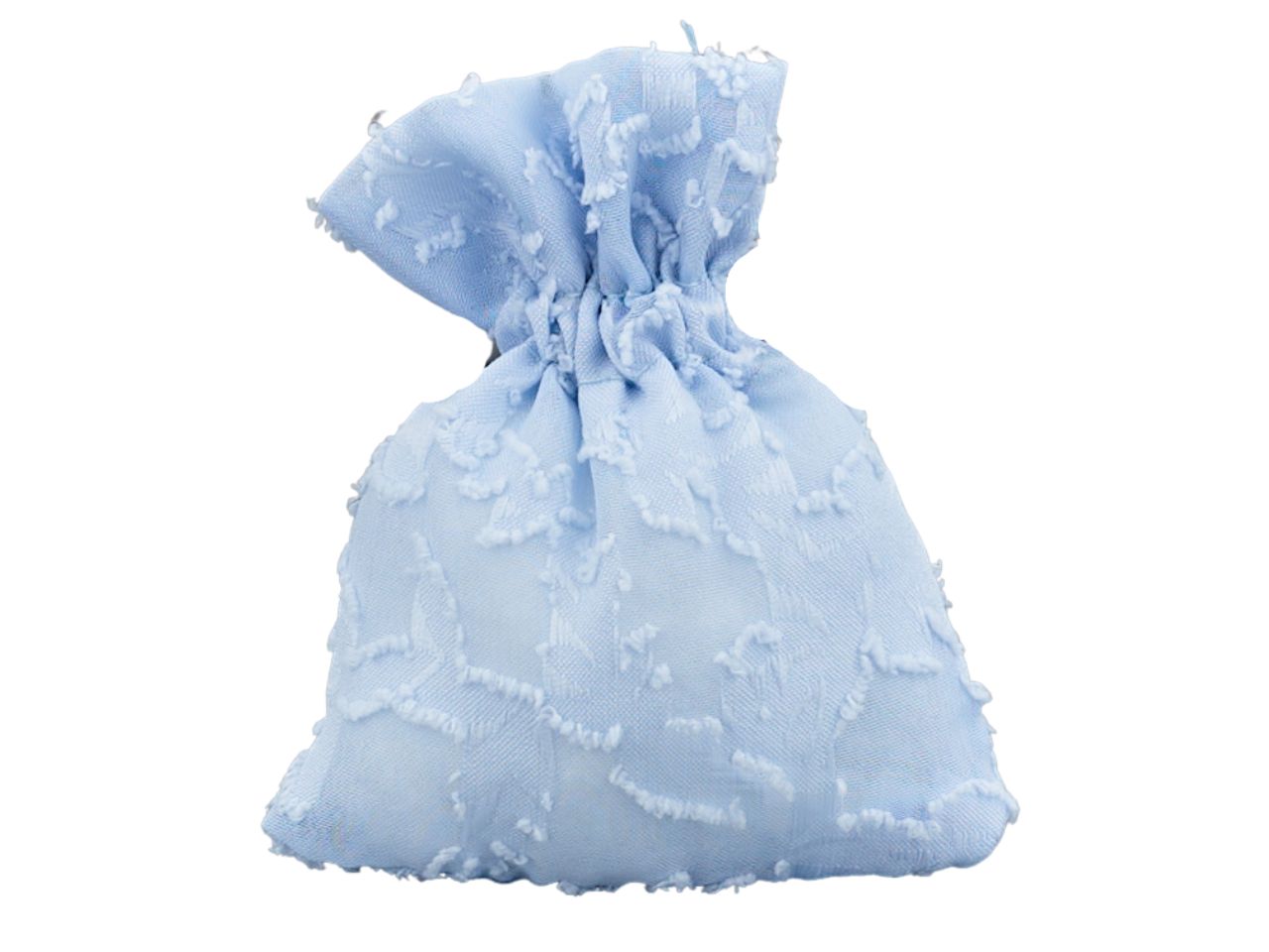 Sacchetto rettangolare in organza floccata celeste