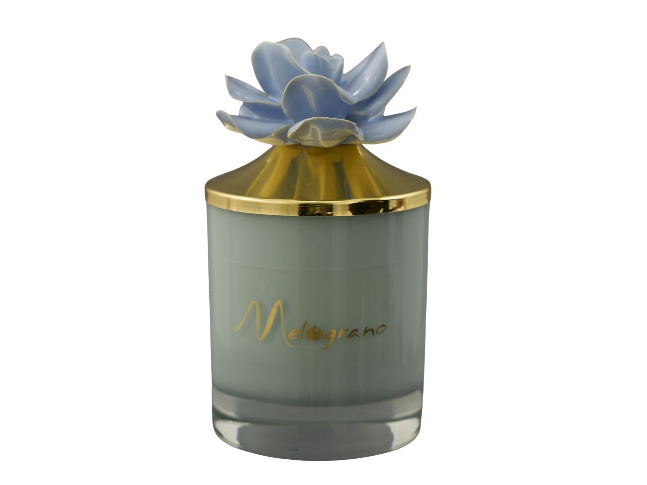 Candela avion liscia con fiore capodimonte
