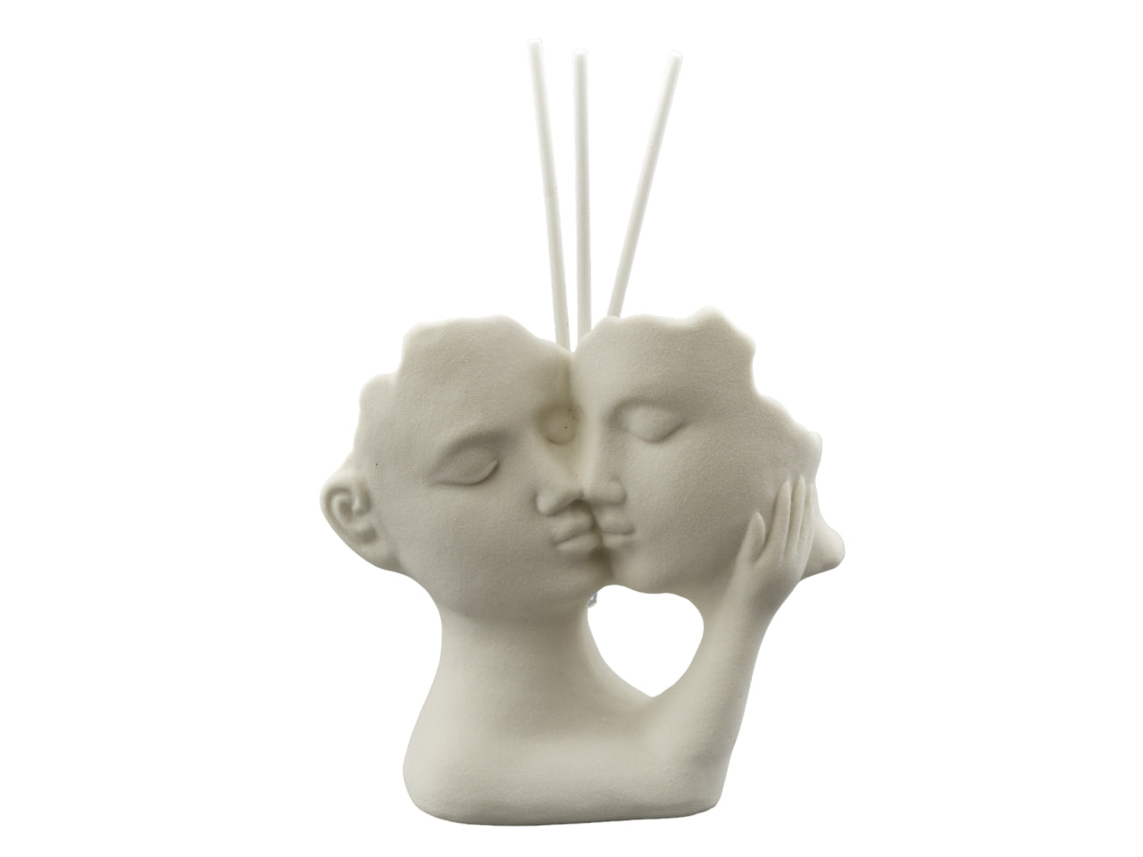 Bomboniera Profumatore Coppia Abbracciata in Porcellana Bianca 11x4x10,5cm - Ideale per Matrimonio e Anniversario, Design Italiano con Dettagli Floreali