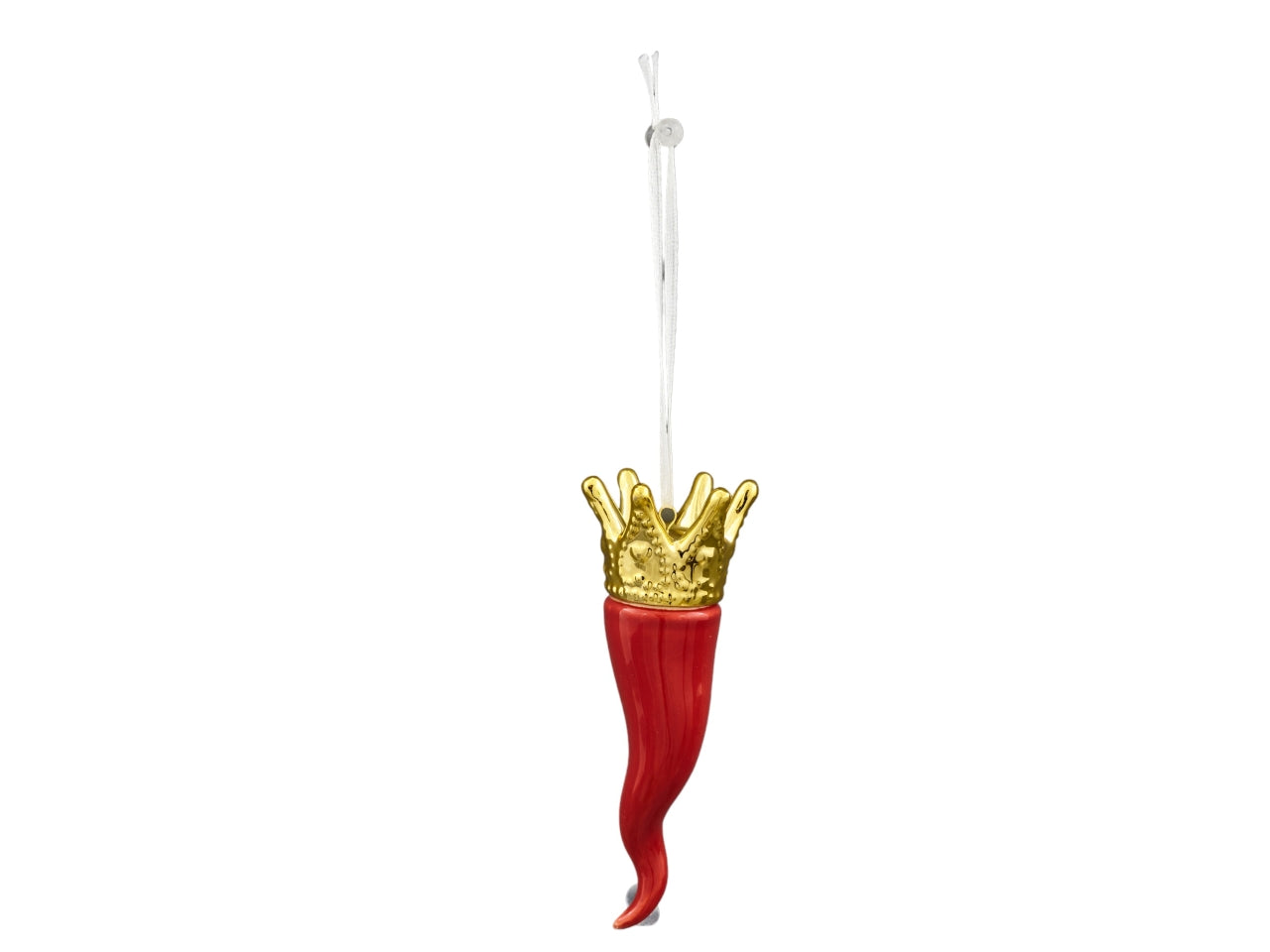 Appendino rosso cornetto corona grande misura 4,5x4x12cm