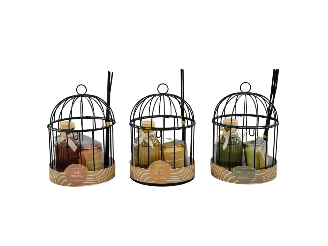 Cofanetto candele profumate e diffusore di profumo verbena e lemon grass country 13,5x21 cm - Melograno