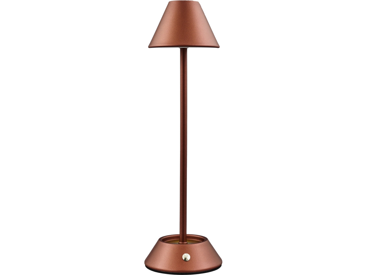 Lampada touch metal cono alta colore rame misura 11,5x11,5x36,5cm