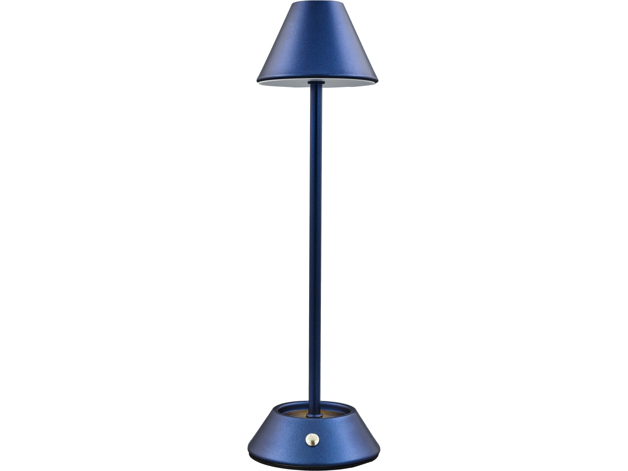 Lampada touch metal cono alta colore blu misura 11,5x11,5x36,5cm
