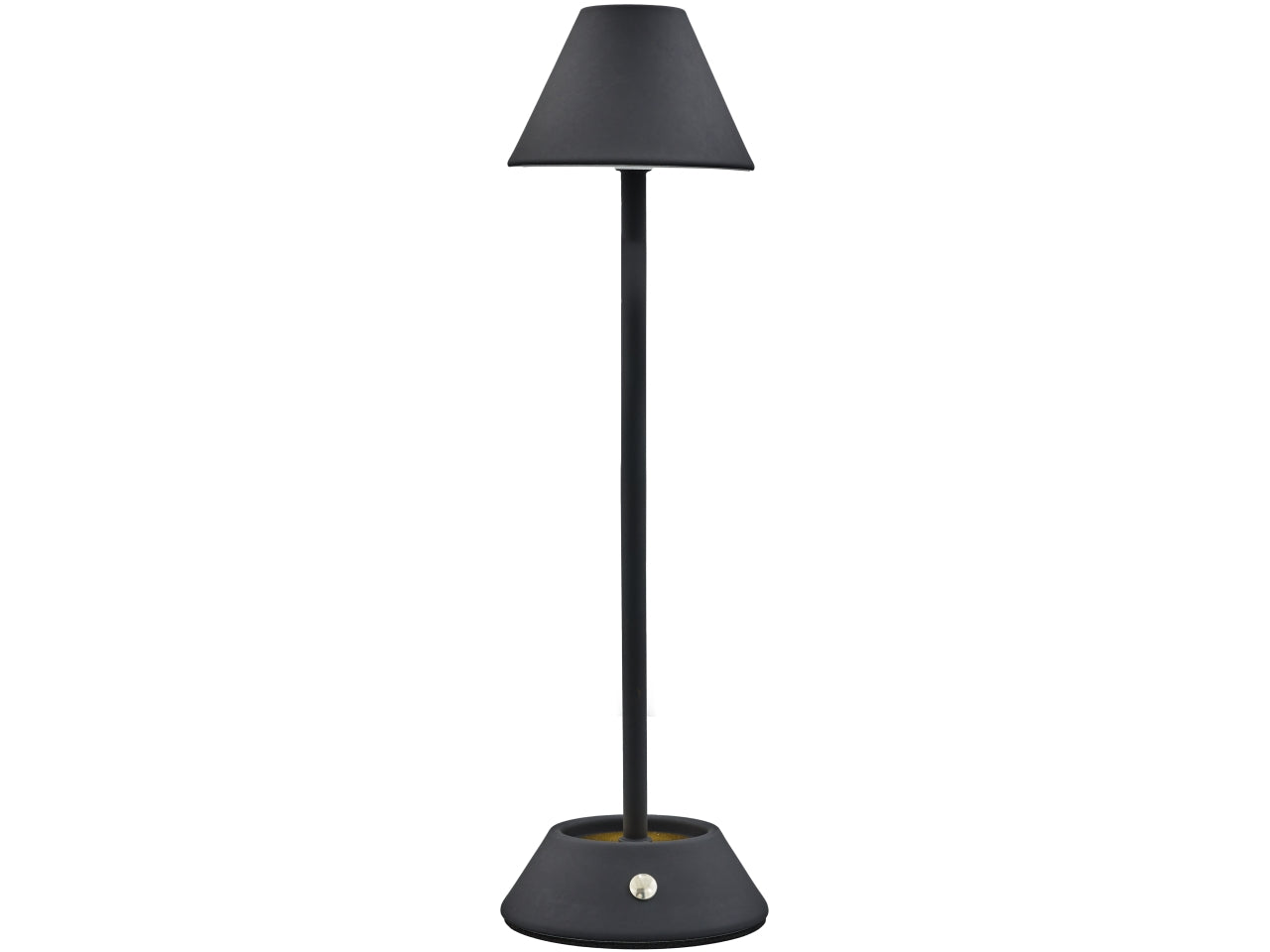 Lampada touch metal cono alta colore nero misura 11,5x11,5x36,5cm