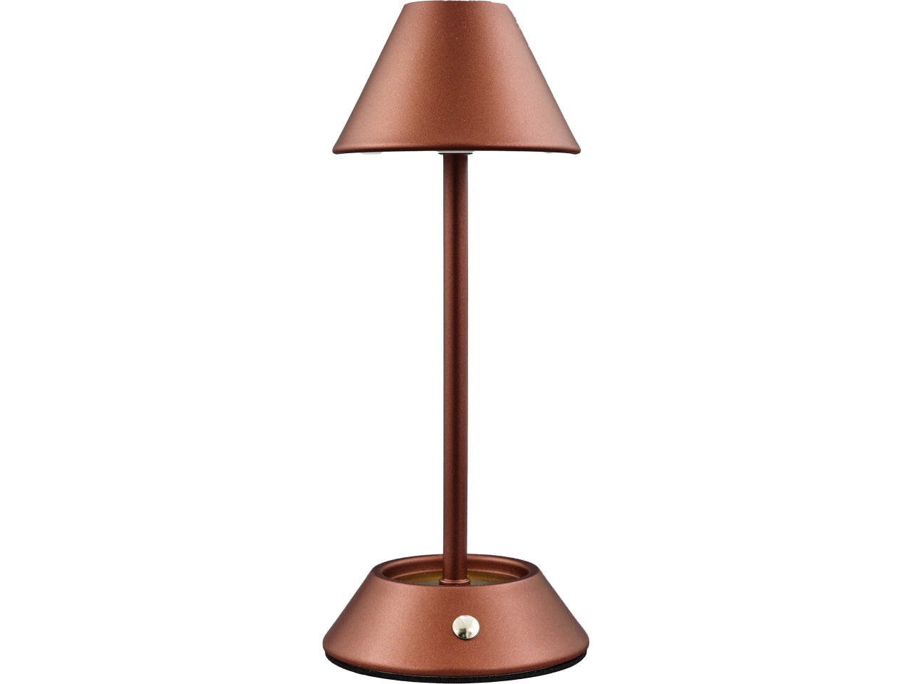 Lampada touch metal cono bassa colore rame misura 11,5x11,5x24cm