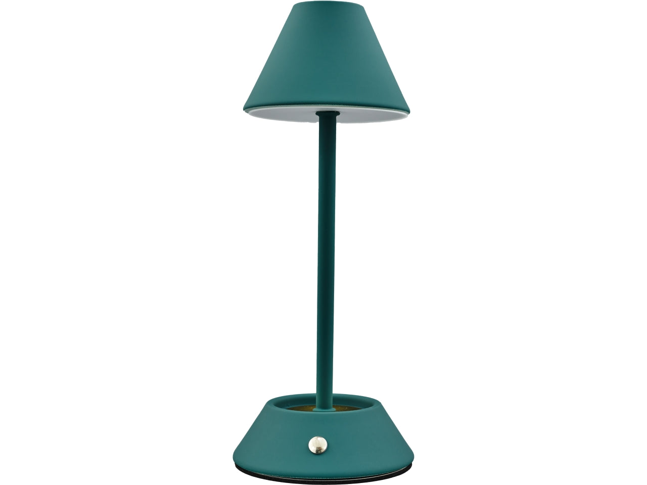 Lampada touch metal cono bassa colore verde misura 11,5x11,5x24cm