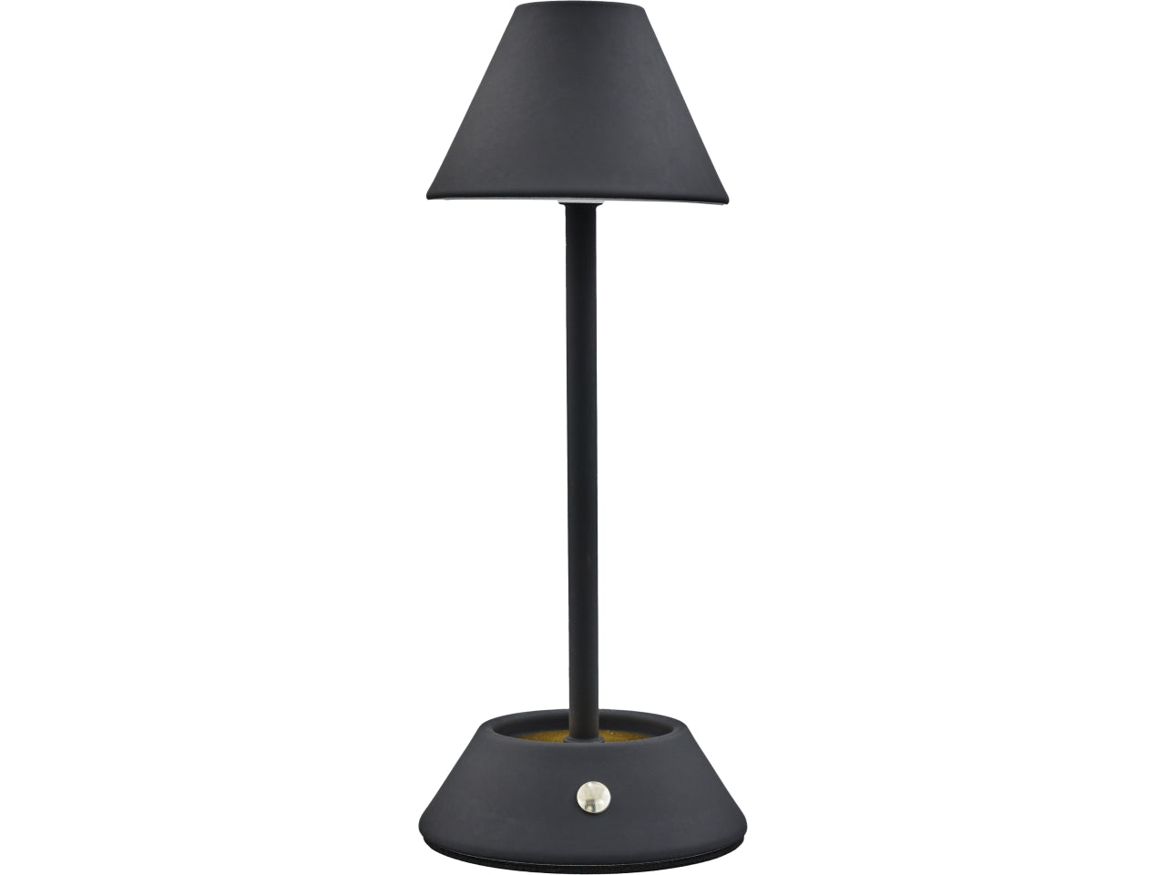 Lampada touch metal cono bassa colore nero misura 11,5x11,5x24cm