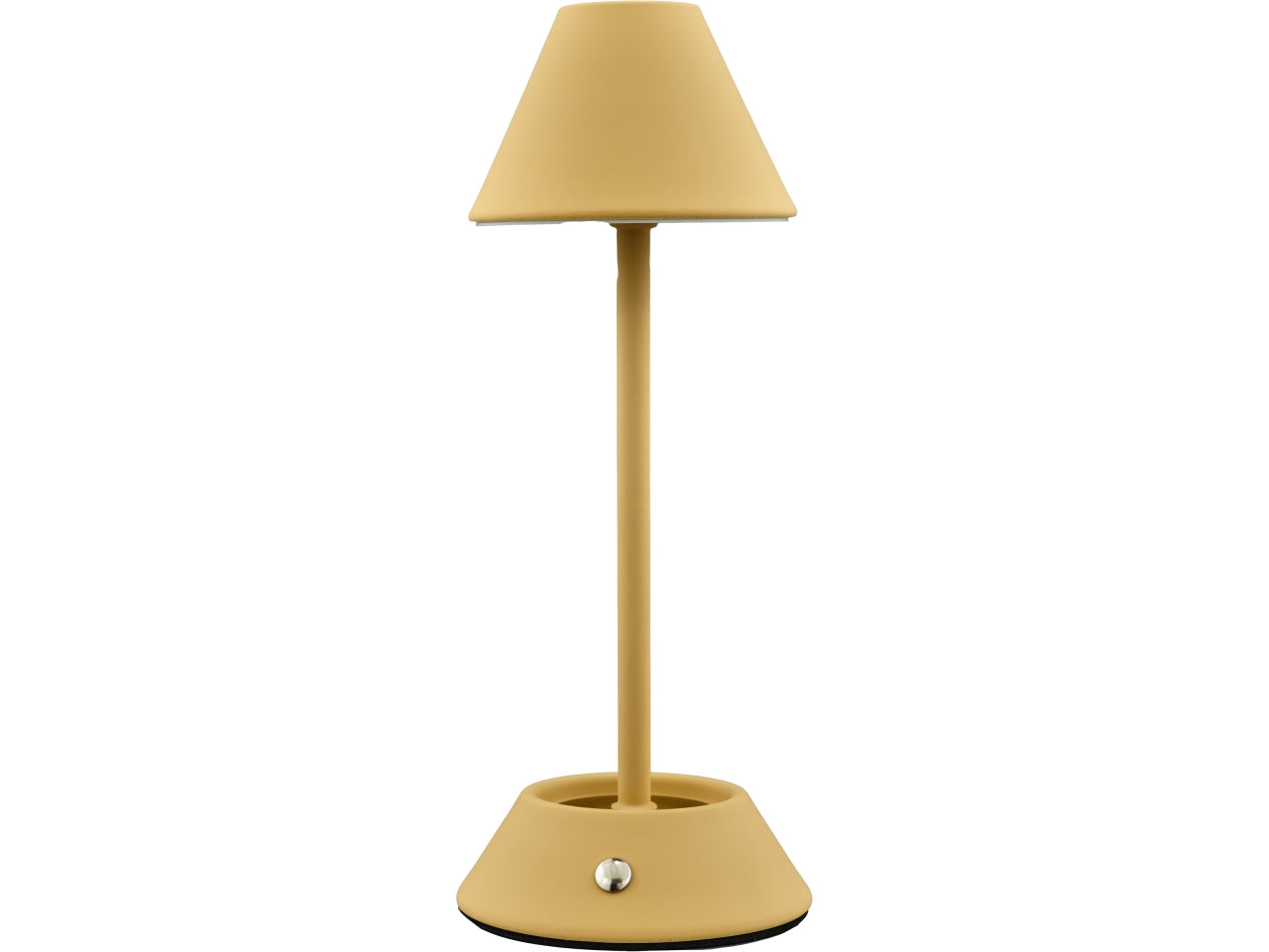 Lampada touch metal cono bassa colore giallo misura 11,5x11,5x24cm