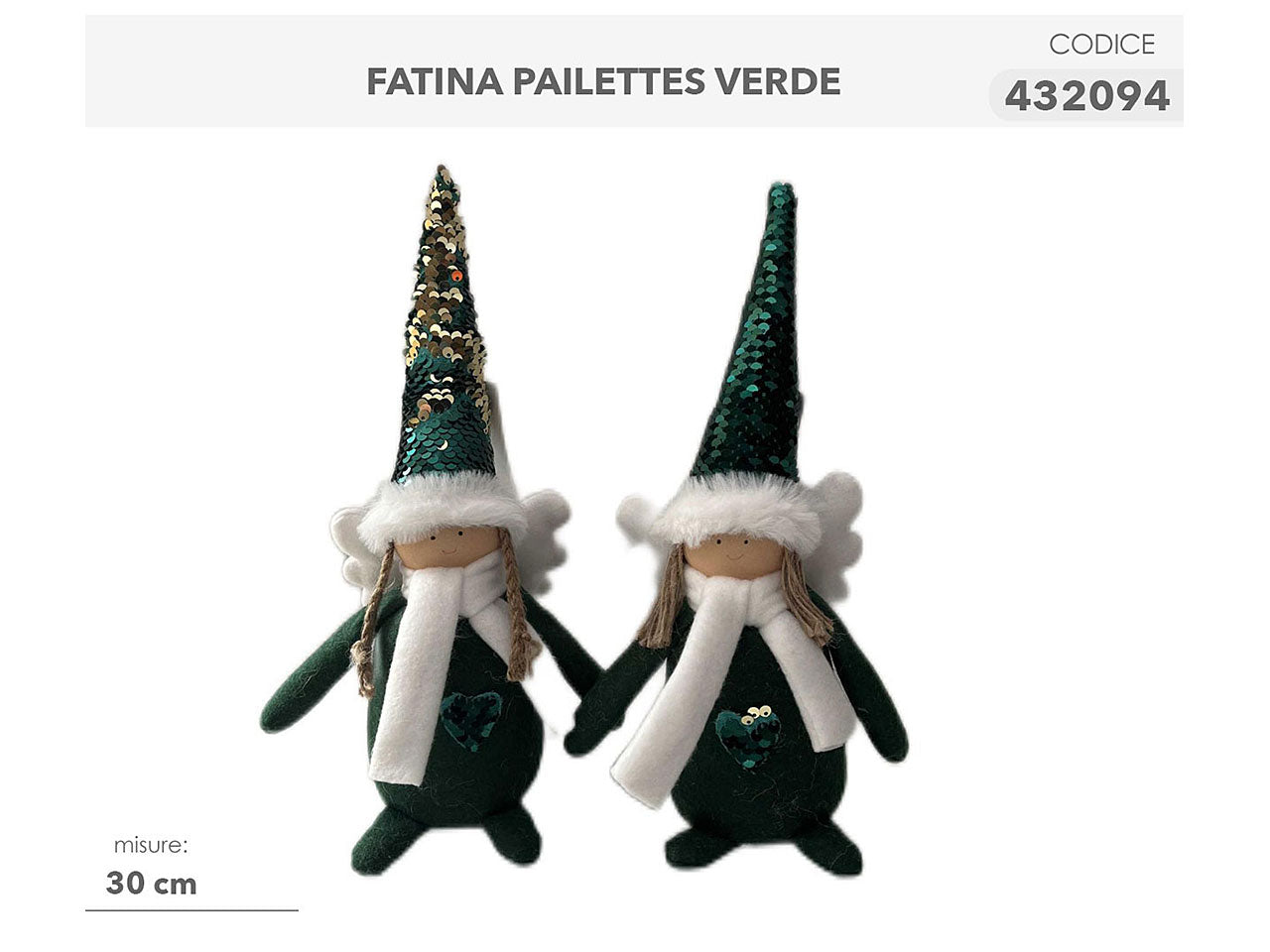 Fatina con paillettes verde 30cm