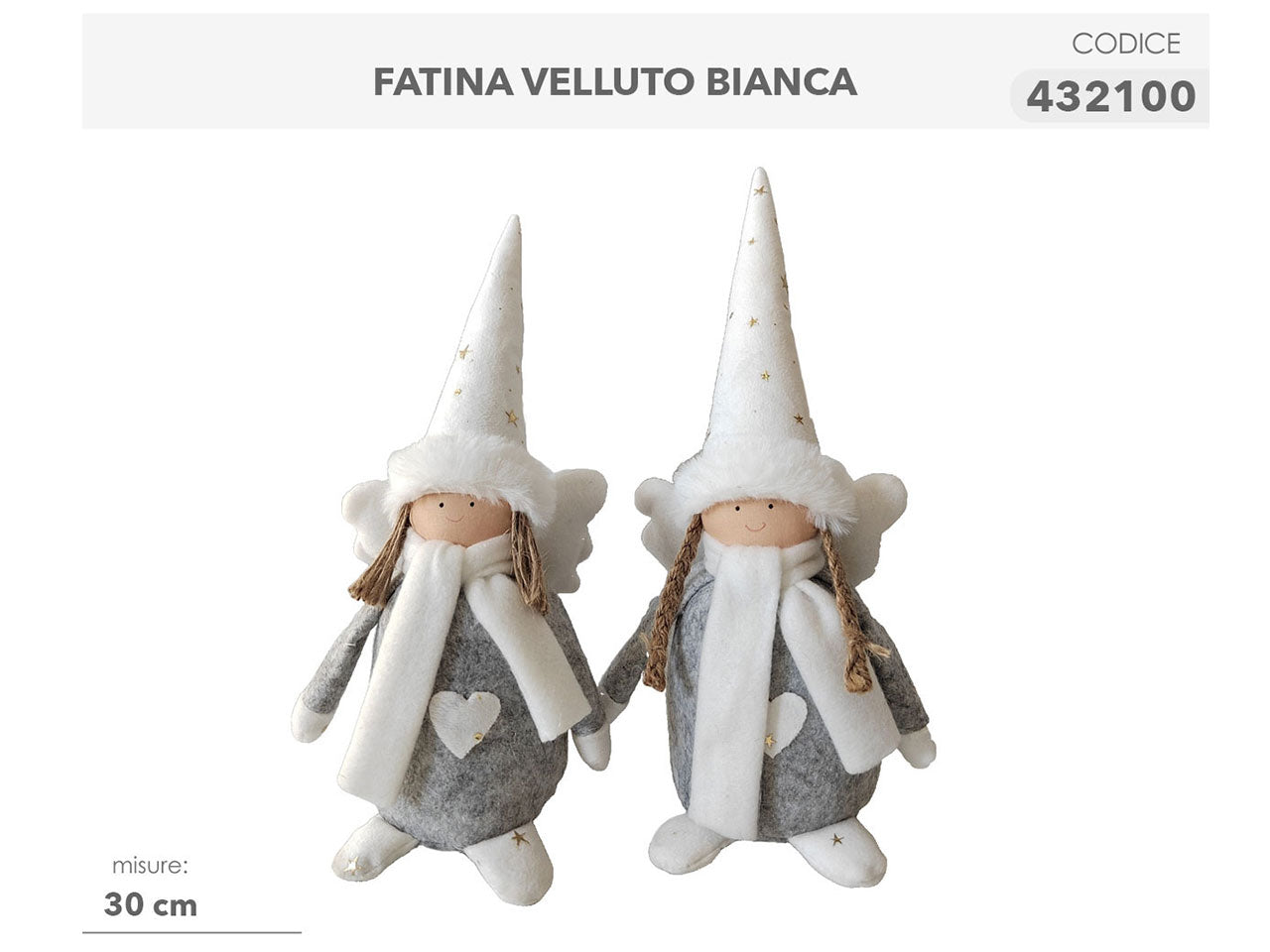 Fatina in velluto bianca 30cm