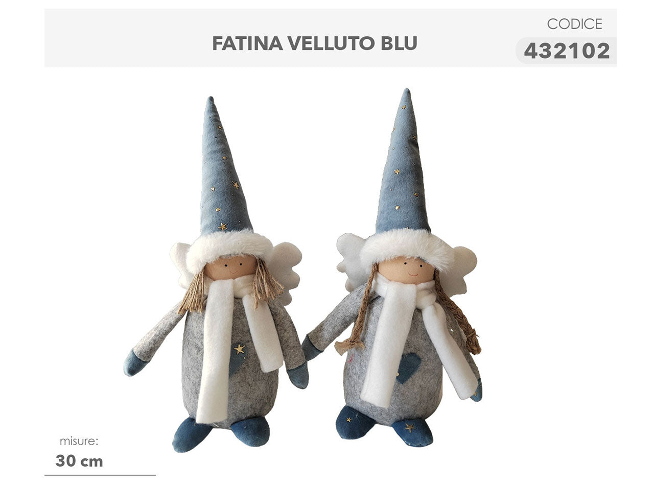 Fatina in velluto blu 30cm