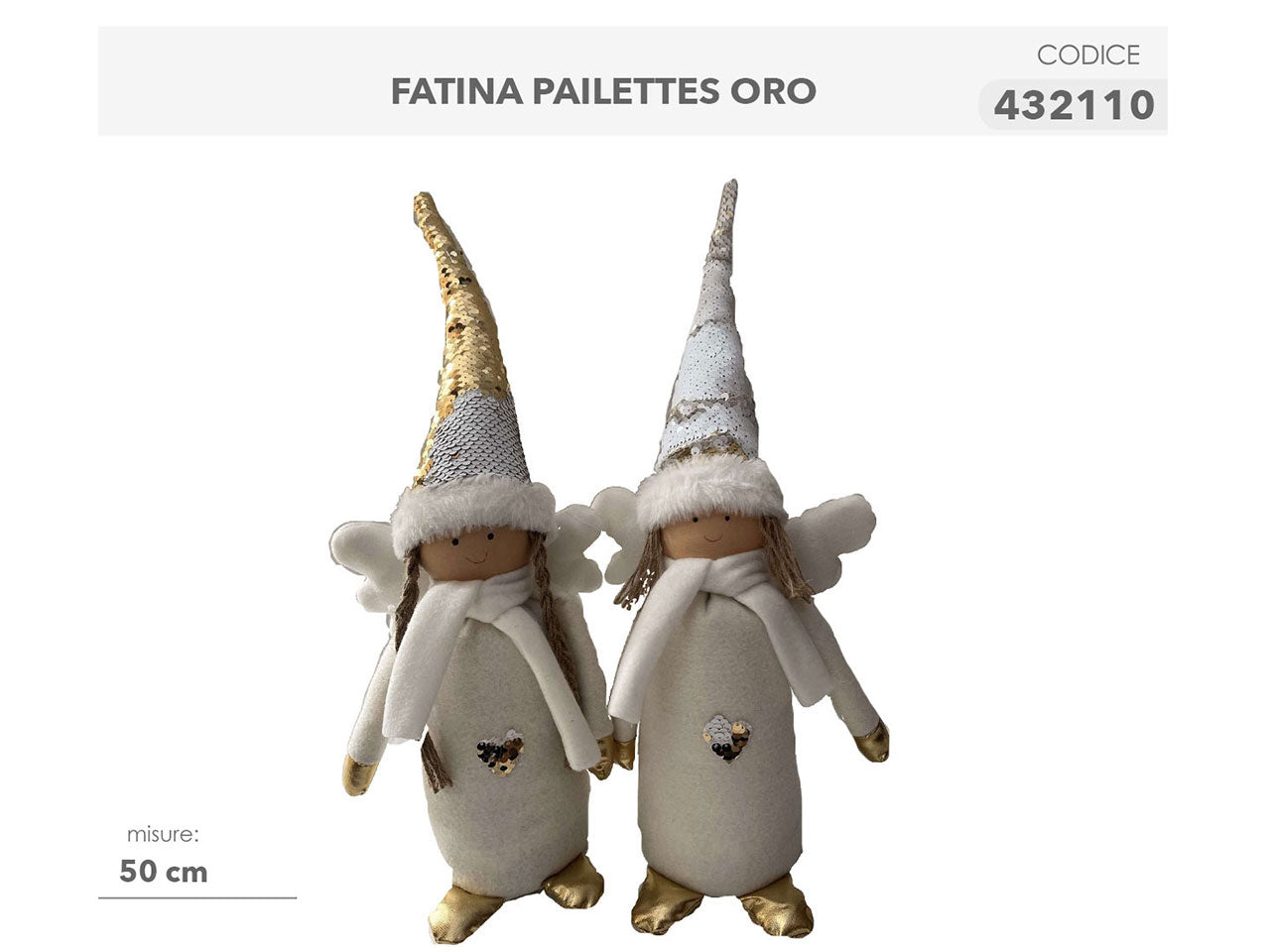 Fatina con paillettes oro 50cm