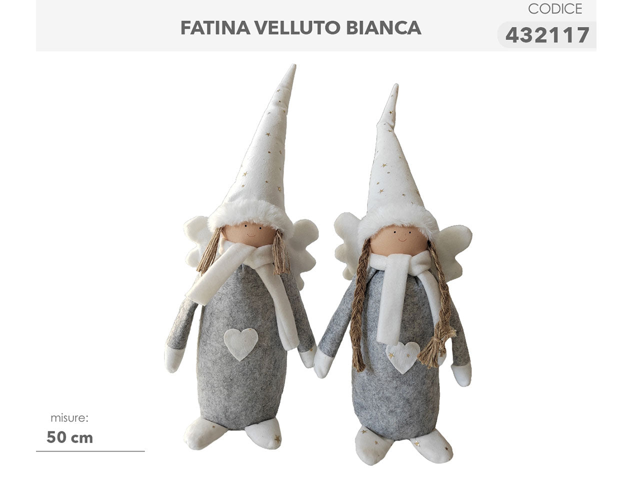 Fatina in velluto bianco 50cm