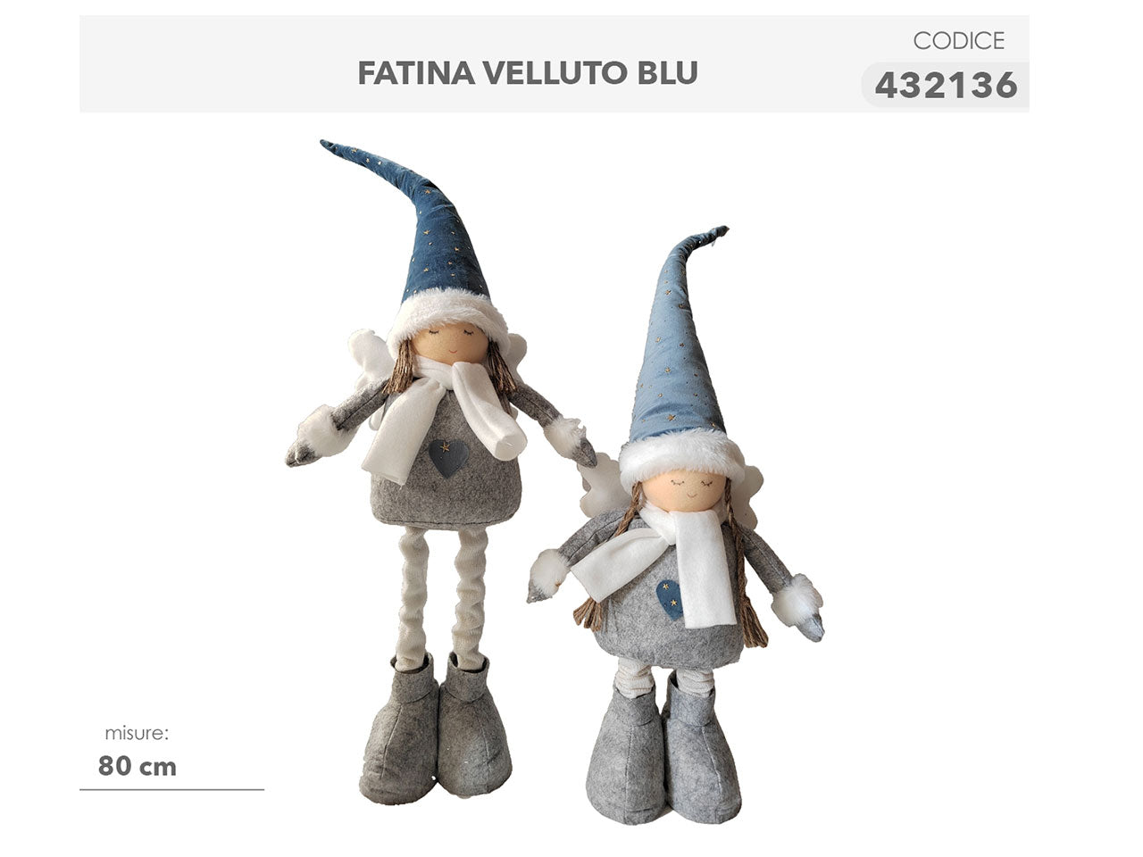 Fatina in velluto blu 80cm