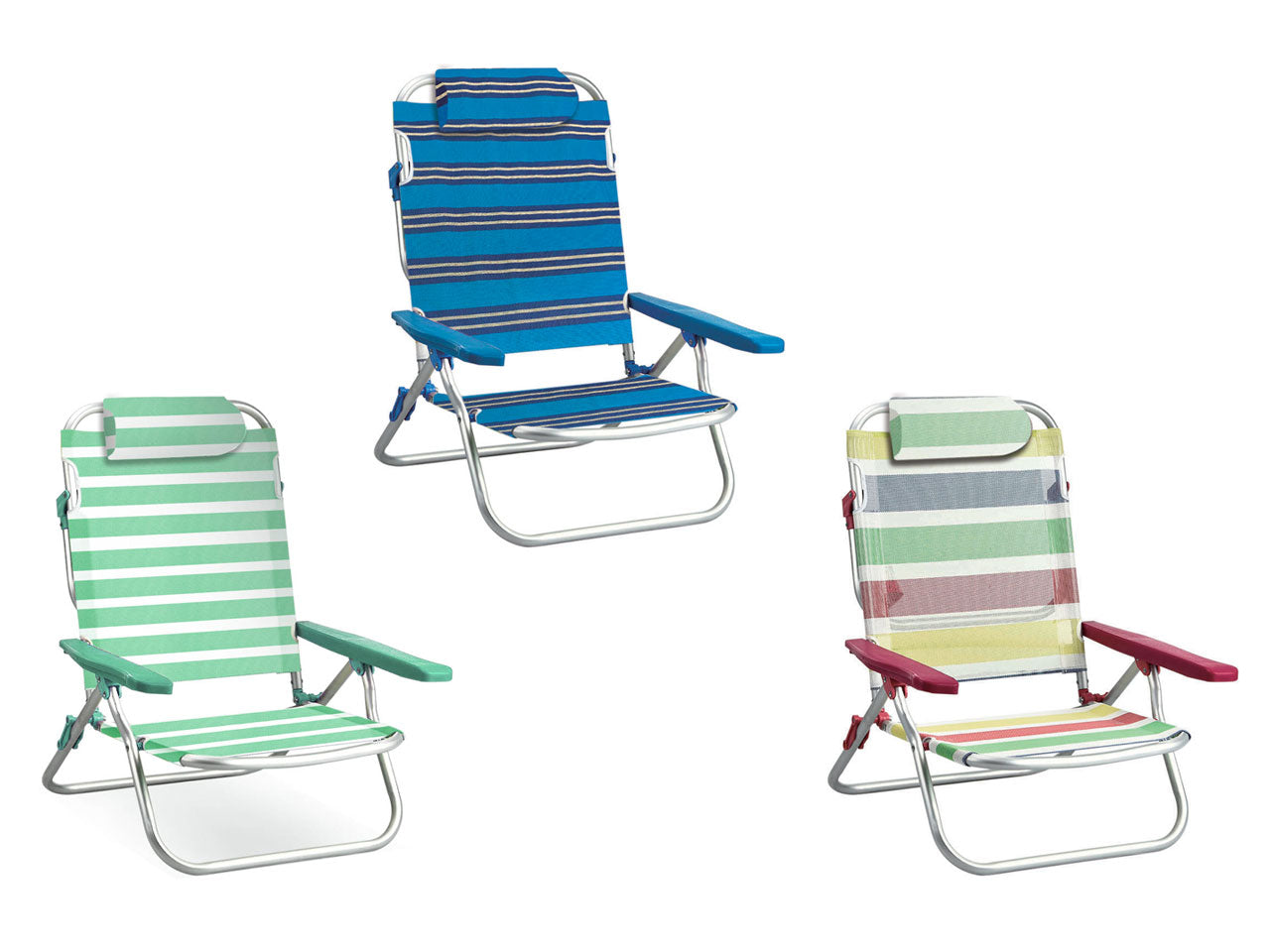 Spiaggina pieghevole con cuscino