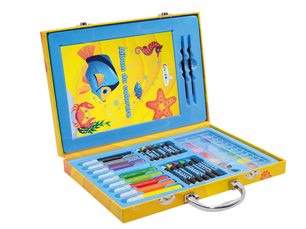 Set colori artistico da 37 pezzi in valigetta