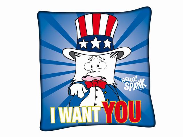 H.s.cuscino cane blu i want you   38358