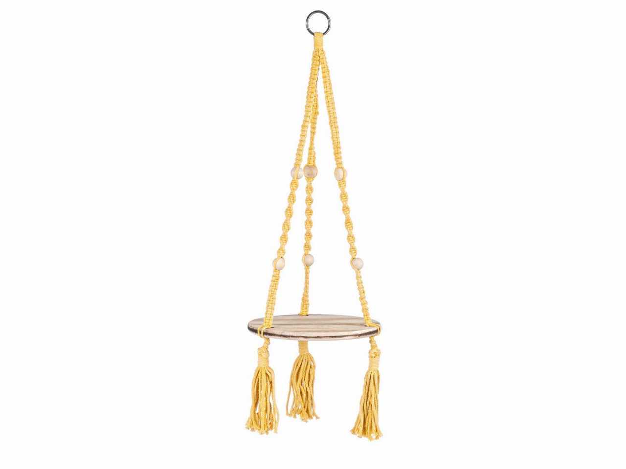 Porta pianta a sospensione linea peruvian to colore giallo d.25cm
