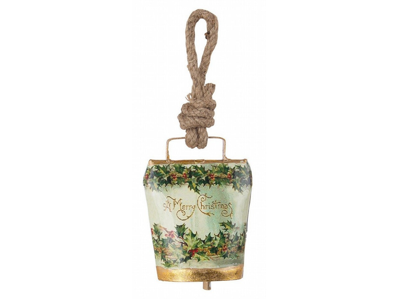 Pendente wendi con decoro agrifoglio e scritta merry xmas
