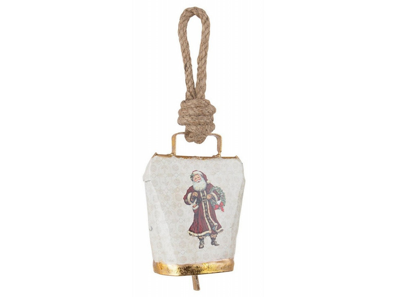 Pendente campana wendi bianca con babbo natale