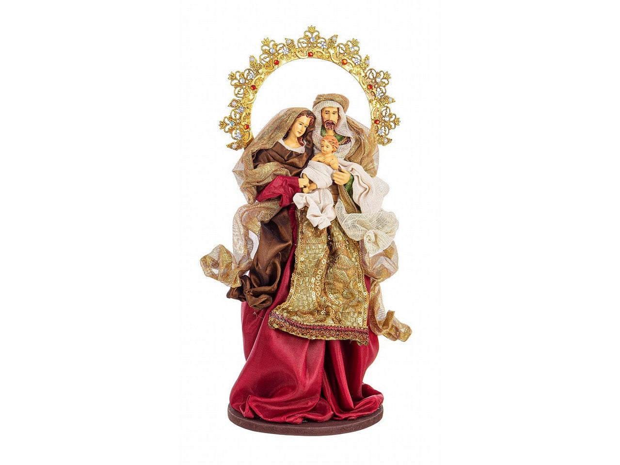 Sacra famiglia baroque rossa h.38cm