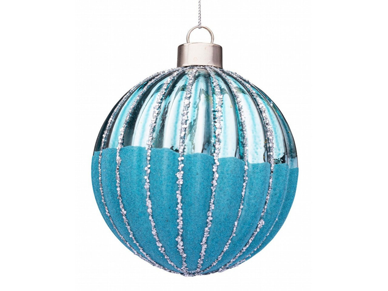 Sfera in vetro 10cm azzurra