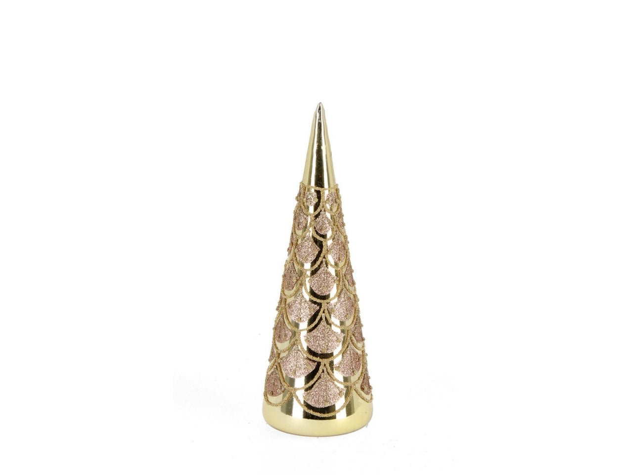 Pino decorativo stilizzato in vetro dorato 25 cm - Bizzotto
