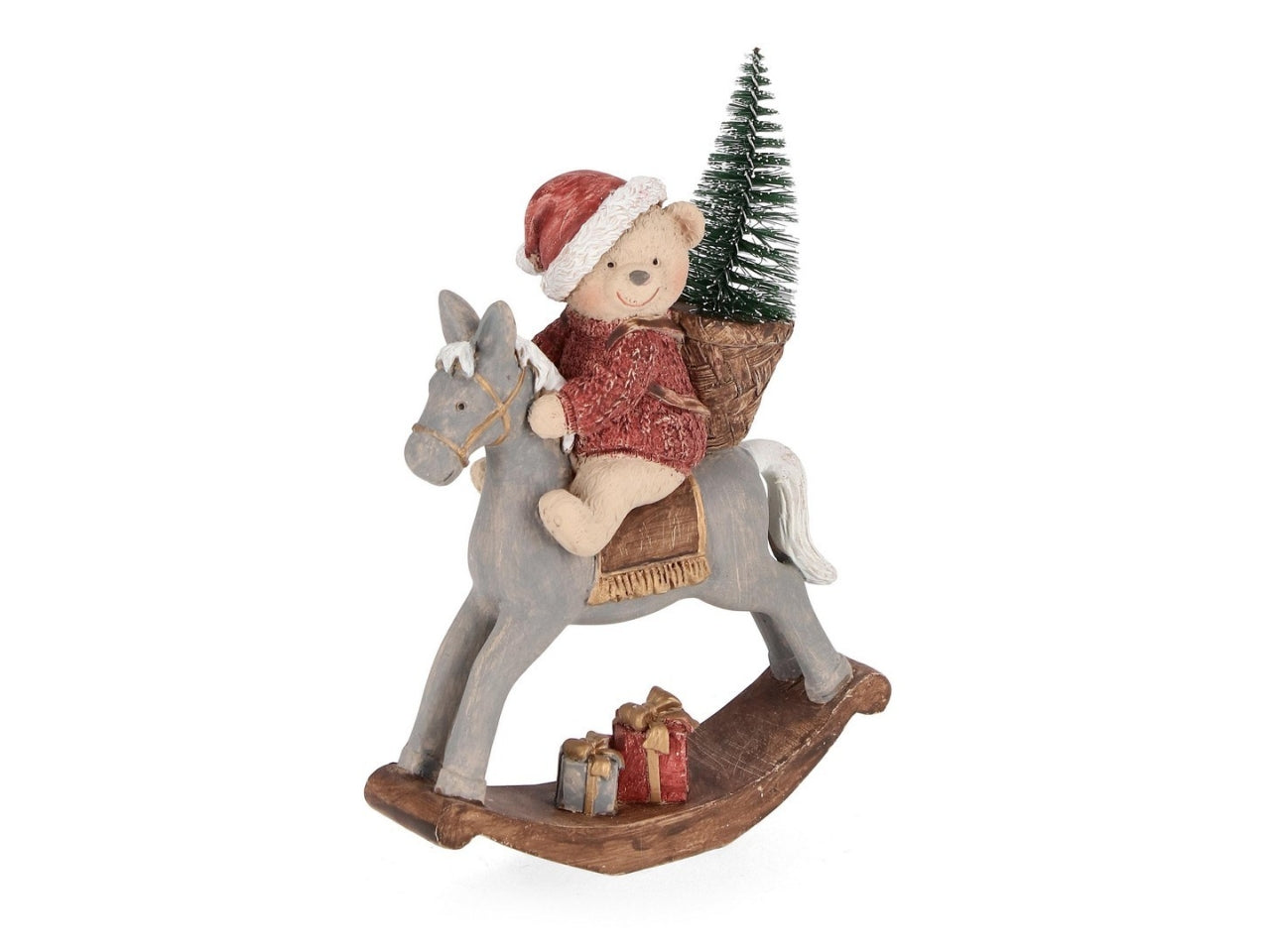 Cavallo a dondolo con orso alton rosso