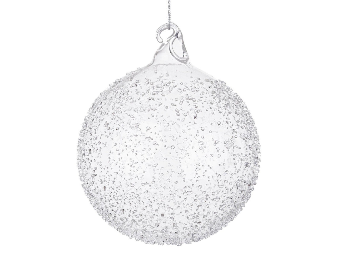 Palla di Natale in vetro trasparente effetto frosted 10 cm - Bizzotto