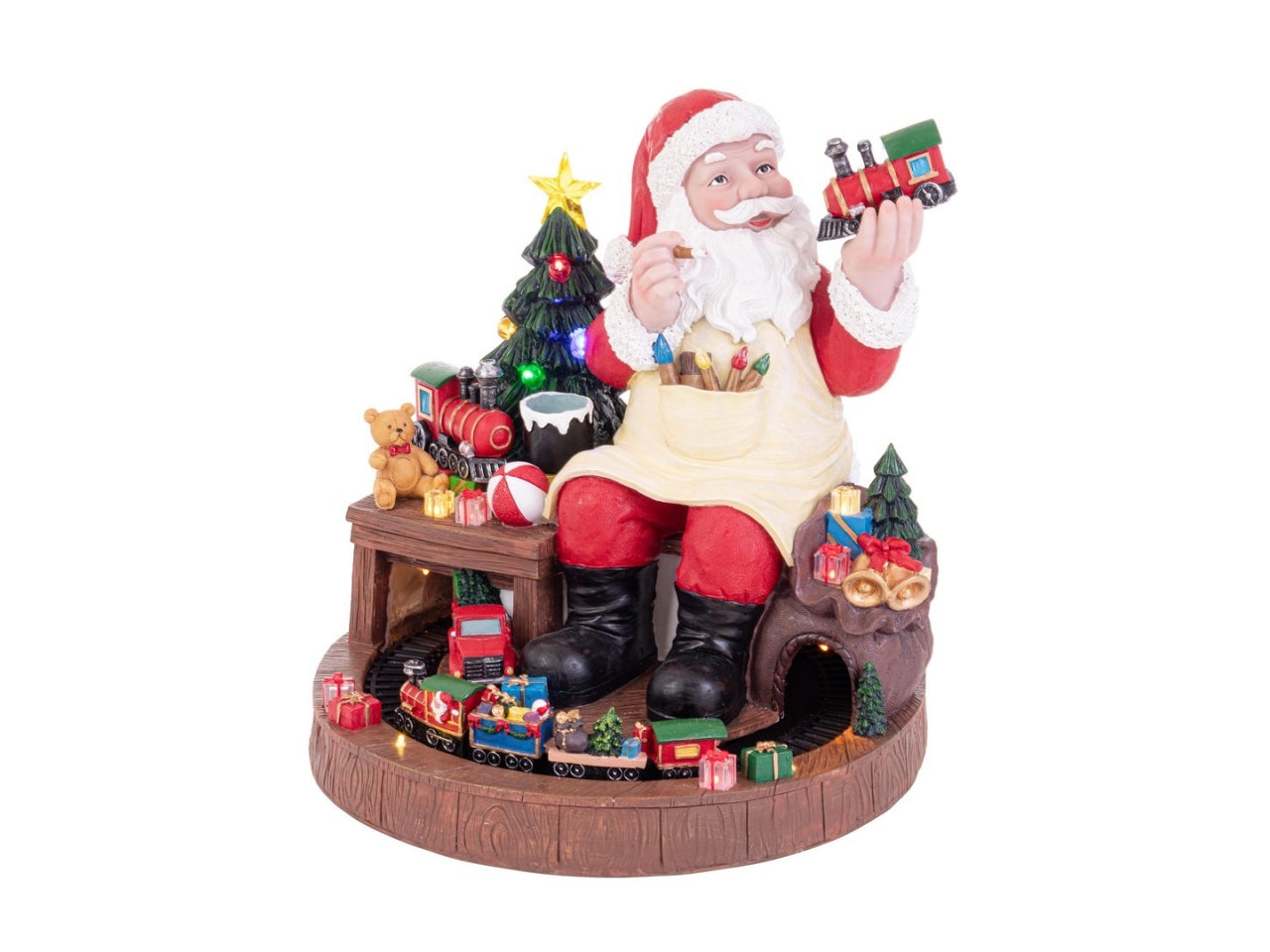 Babbo natale cleveland con led e pino