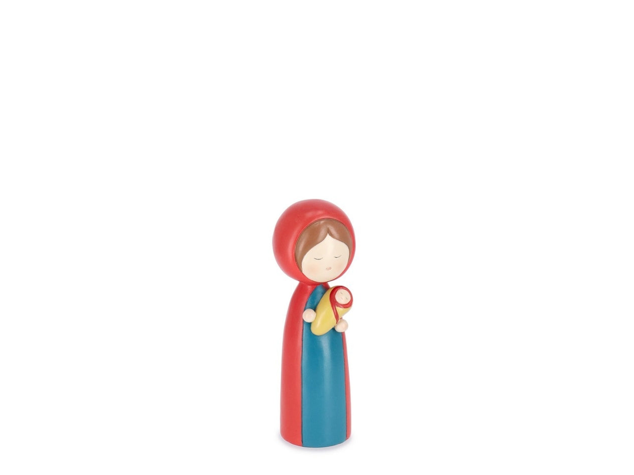 Vergine maria h.18,5cm holy blu/rossa