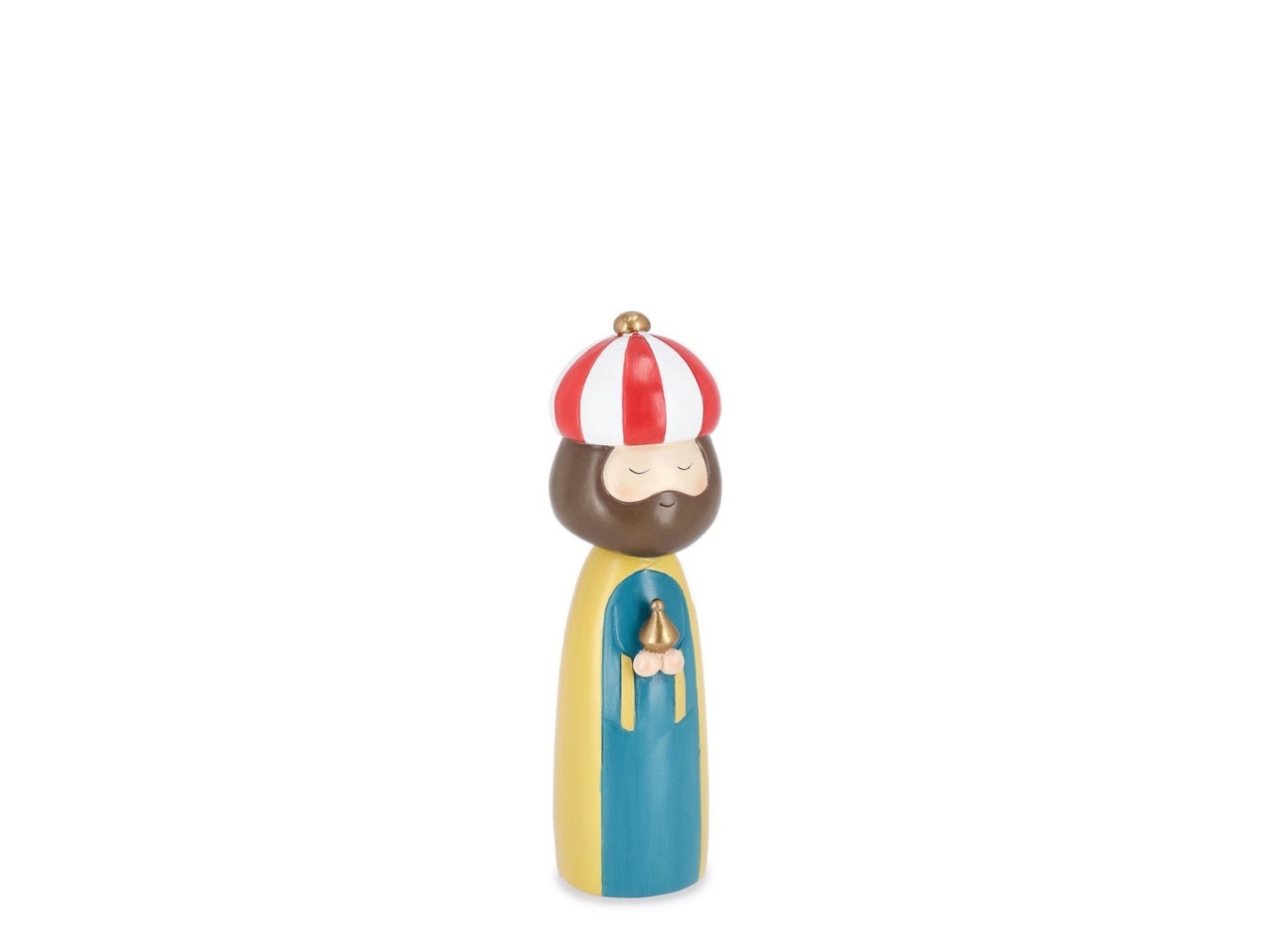 Re magio h.21,5cm holy giallo/blu a righe