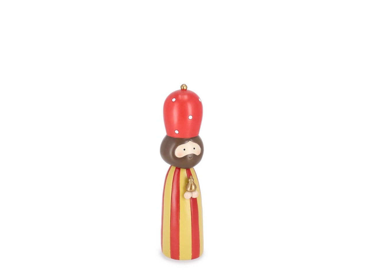 Re magio h.22,5cm holy giallo/rosso a pois