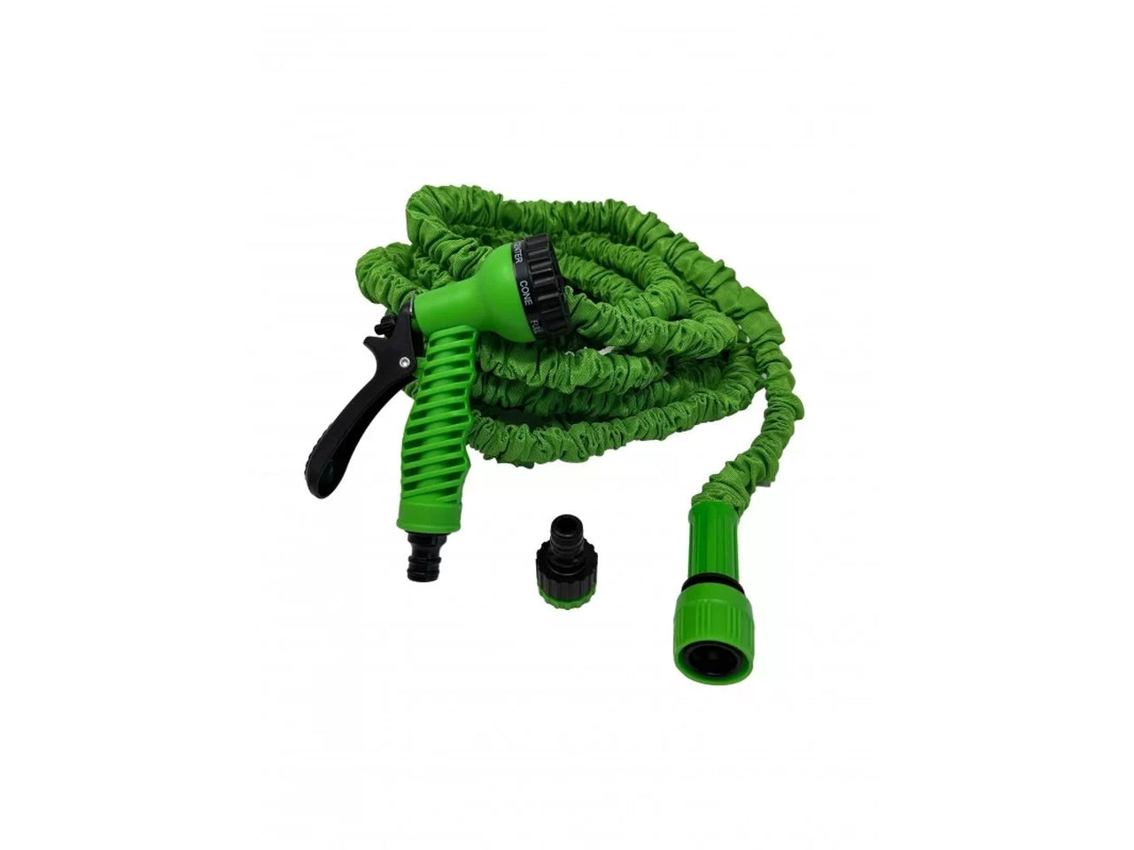Tubo estensibile verde 22,5m con accessori, include pistola multigetto, 2 raccordi a scatto, presa rubinetto - Effe Garden