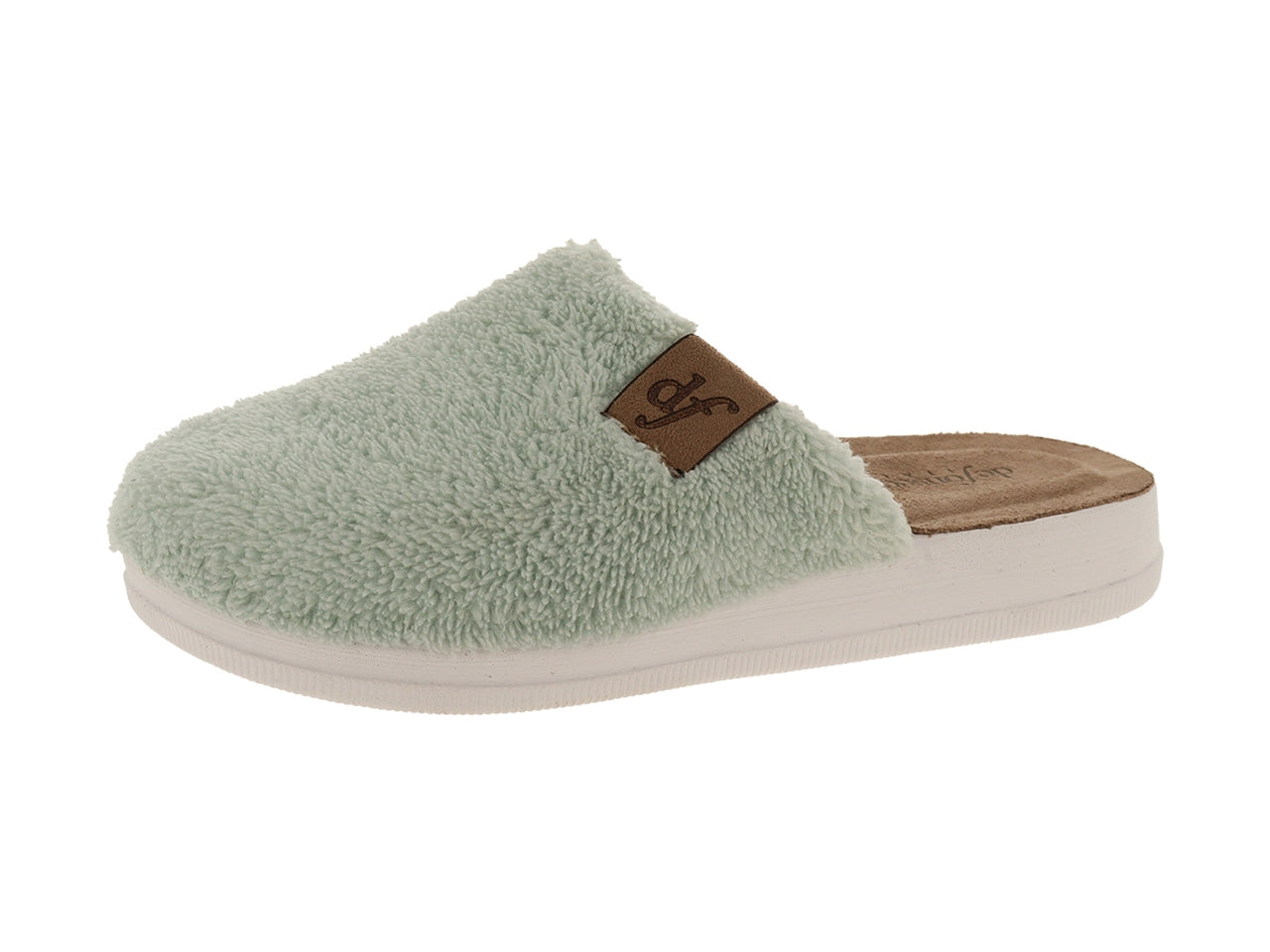Pantofola donna effetto peluche colore verde acqua taglie dalla 36 alla 41 - De Fonseca