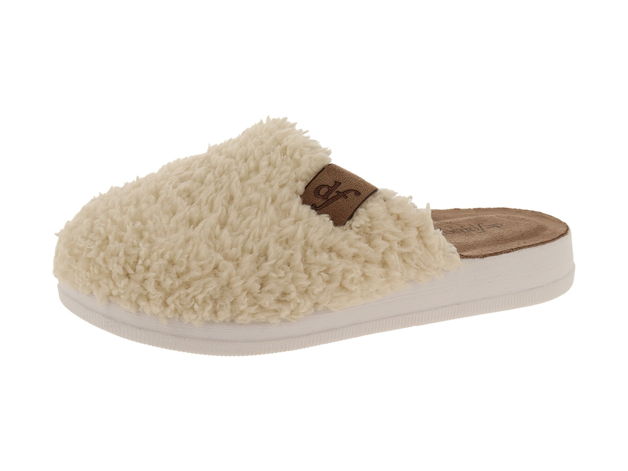 Pantofola donna effetto peluche colore panna taglie dalla 36 alla 41 - De Fonseca