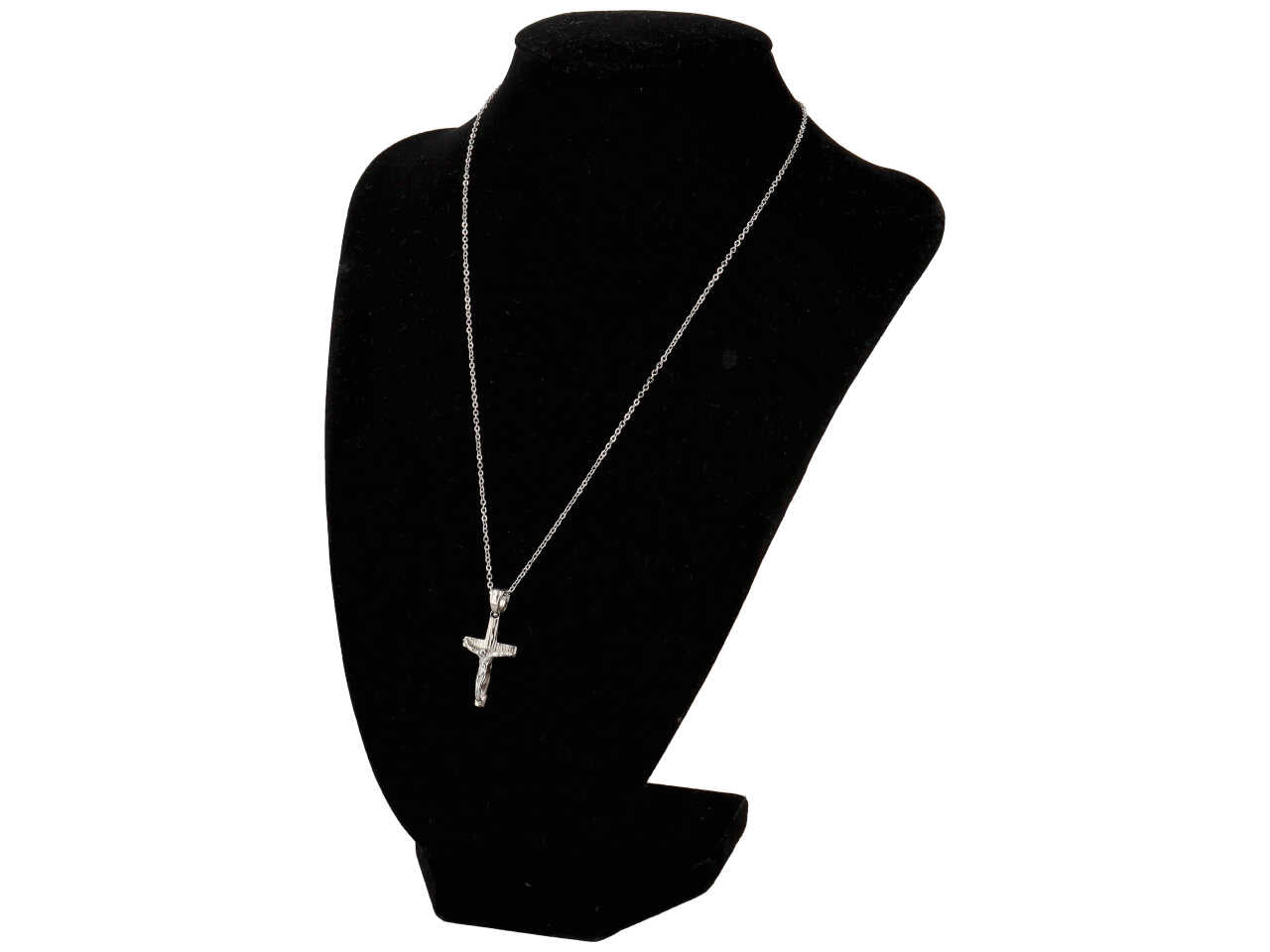 Collana in acciaio e croce rigata