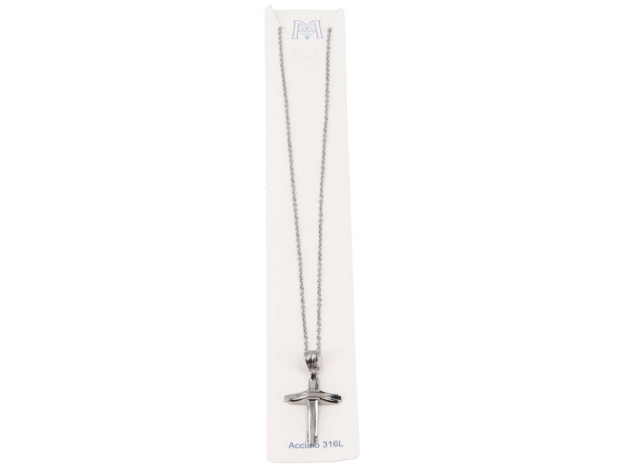 Collana con ciondolo a forma di croce acciaio