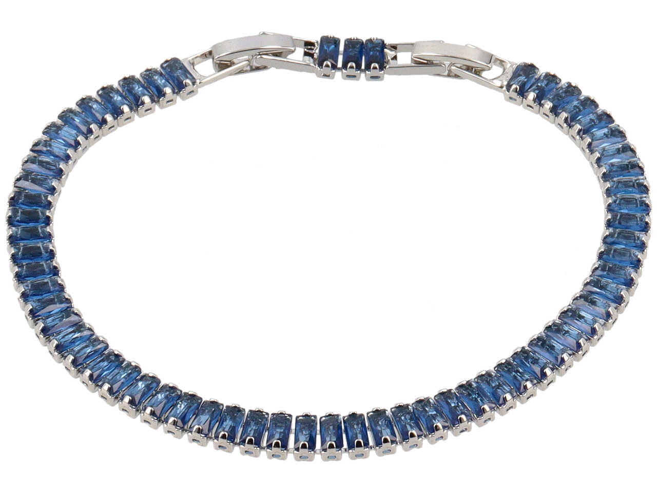Bracciale con zirconi rettangolari blu