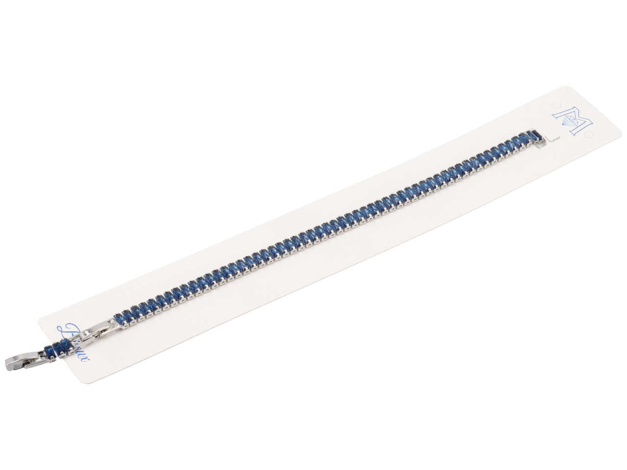 Bracciale con zirconi rettangolari blu