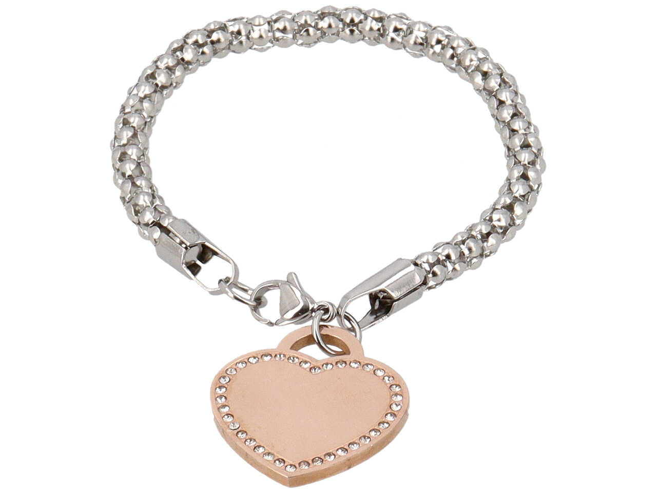 Bracciale con ciondolo a forma di cuore rosa