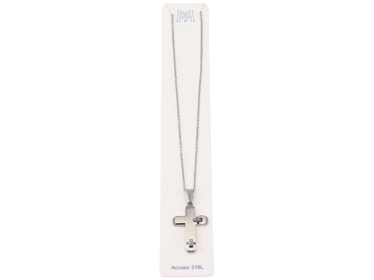 Collana con ciondolo a forma di croce acciaio