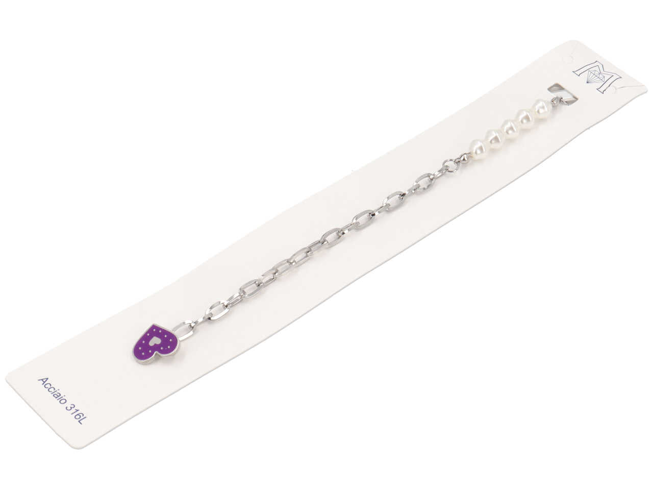 Bracciale donna  cuore viola